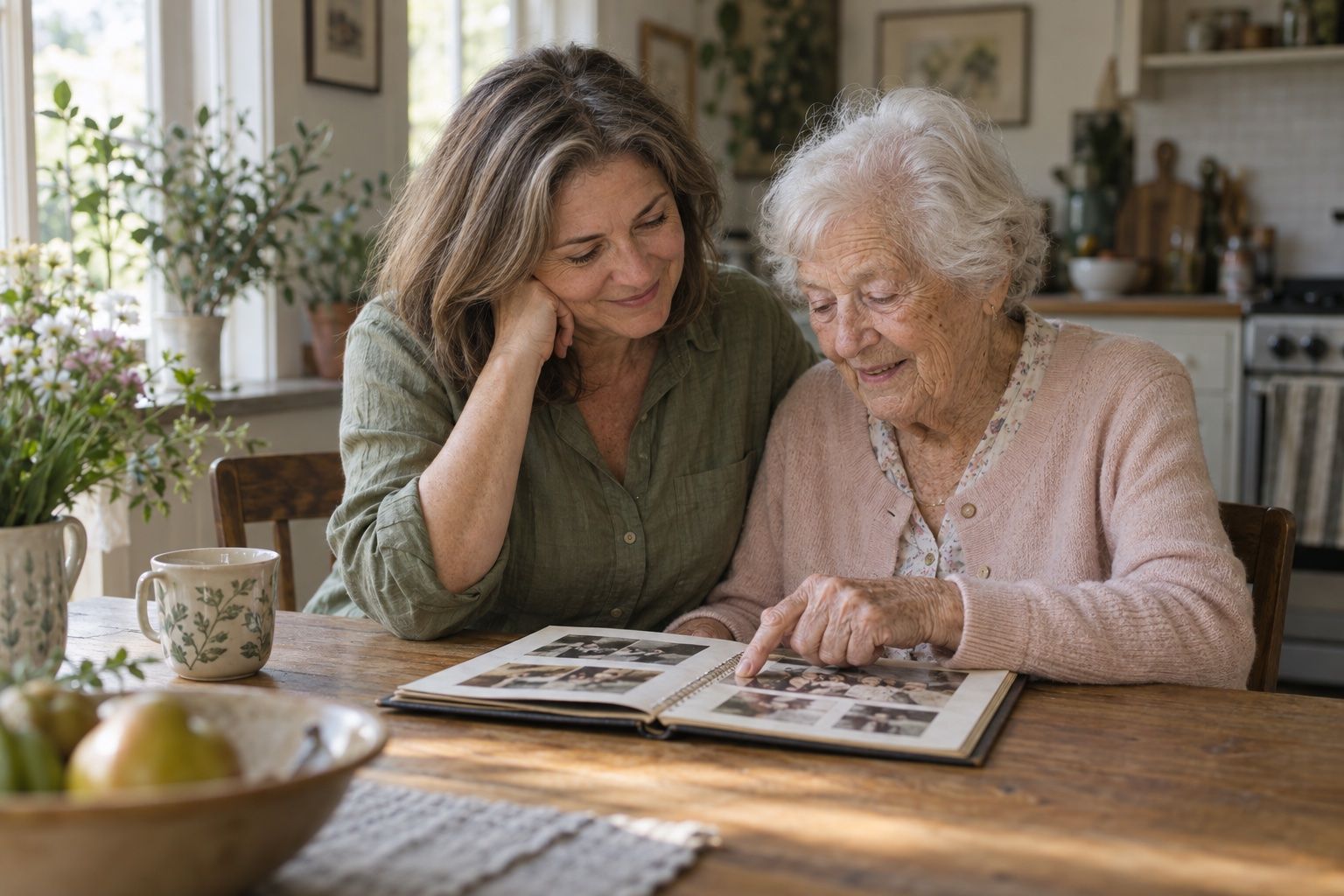A mother and daughter spending time together